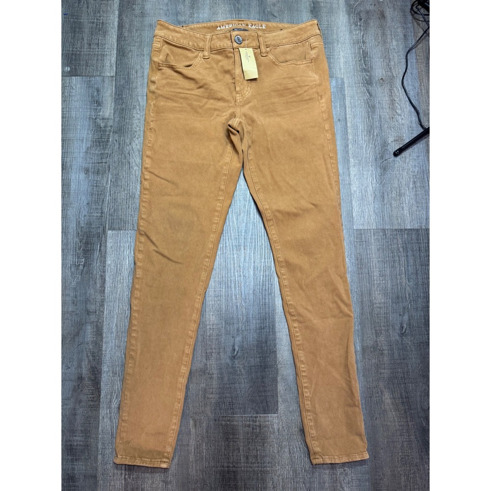 American Eagle 360 Super Stretch Jeggings Caramel Brown Tan Size 8 Regular NWT